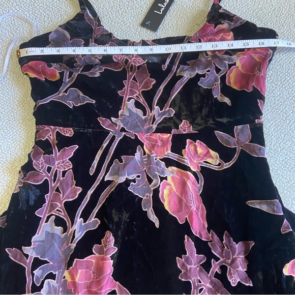 NWOT Lulus I Love You Amore Black Floral Velvet Tiered Maxi Dress - Picture 3 of 10